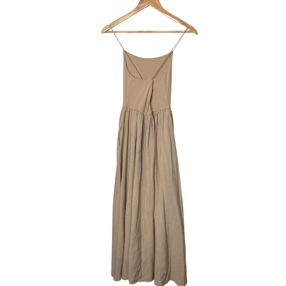 Commense Open Back Midi Tank Dress Apricot Beige - Picture 10 of 13